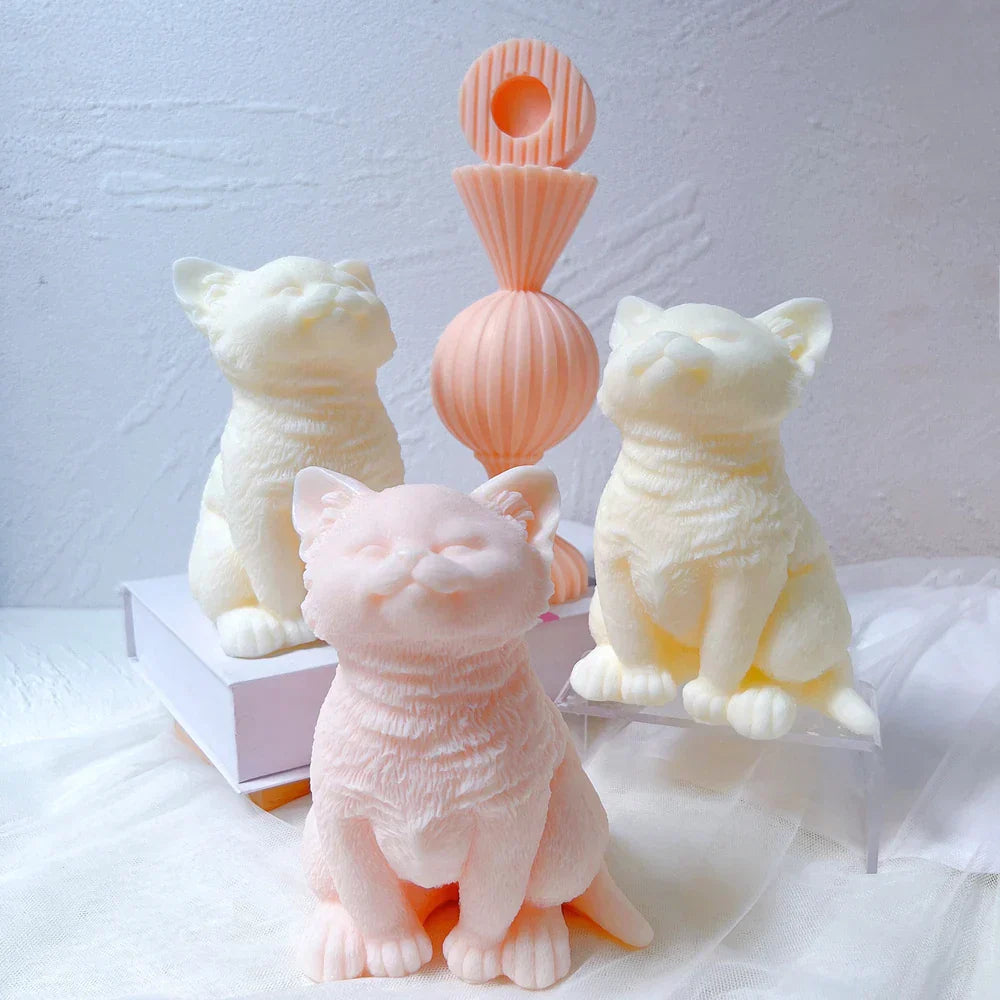Kitten Candle Mould Silicone