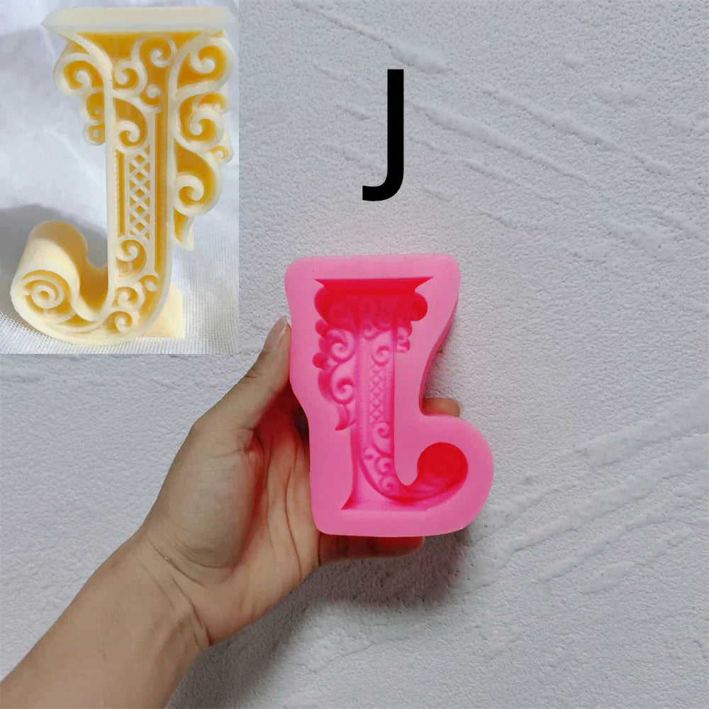Floral Alphabet Candle Moulds