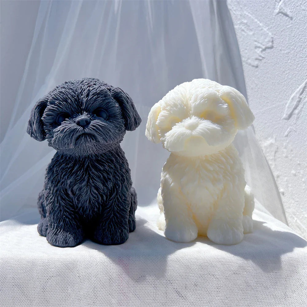 Sitting Shih Tzu Puppy Silicone Candle Mould