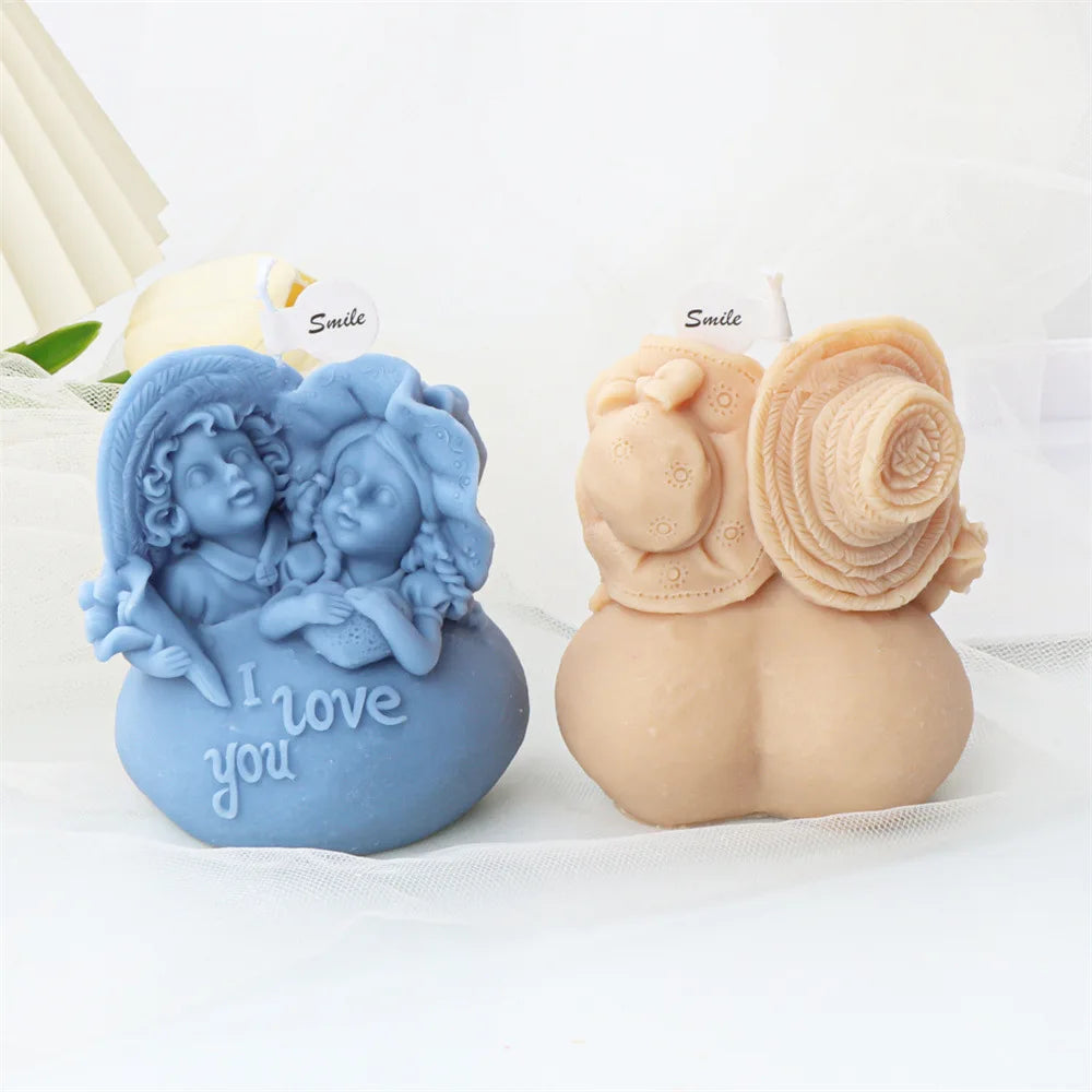 Angel Boys and Girls Silicone Candle Mould