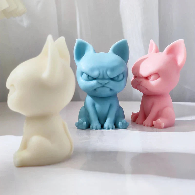 Adorable Angry Puppy Silicone Candle Mould