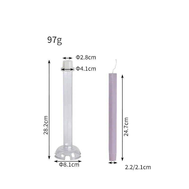 Hexagon Stripe Pole Acrylic Taper Candle Mould