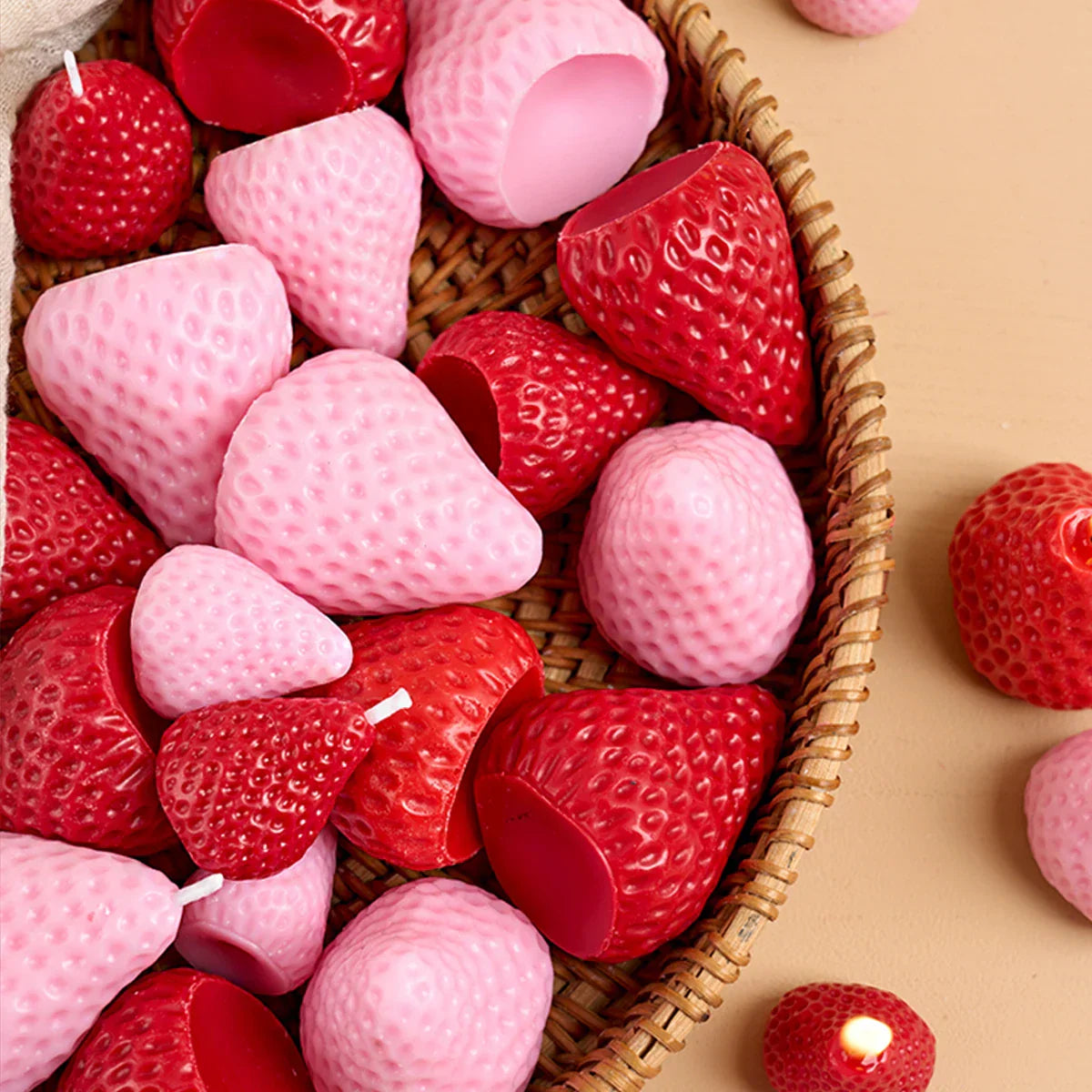 Strawberry Shaped Silicone Candle Mould 4PCS/1PC S/M/L