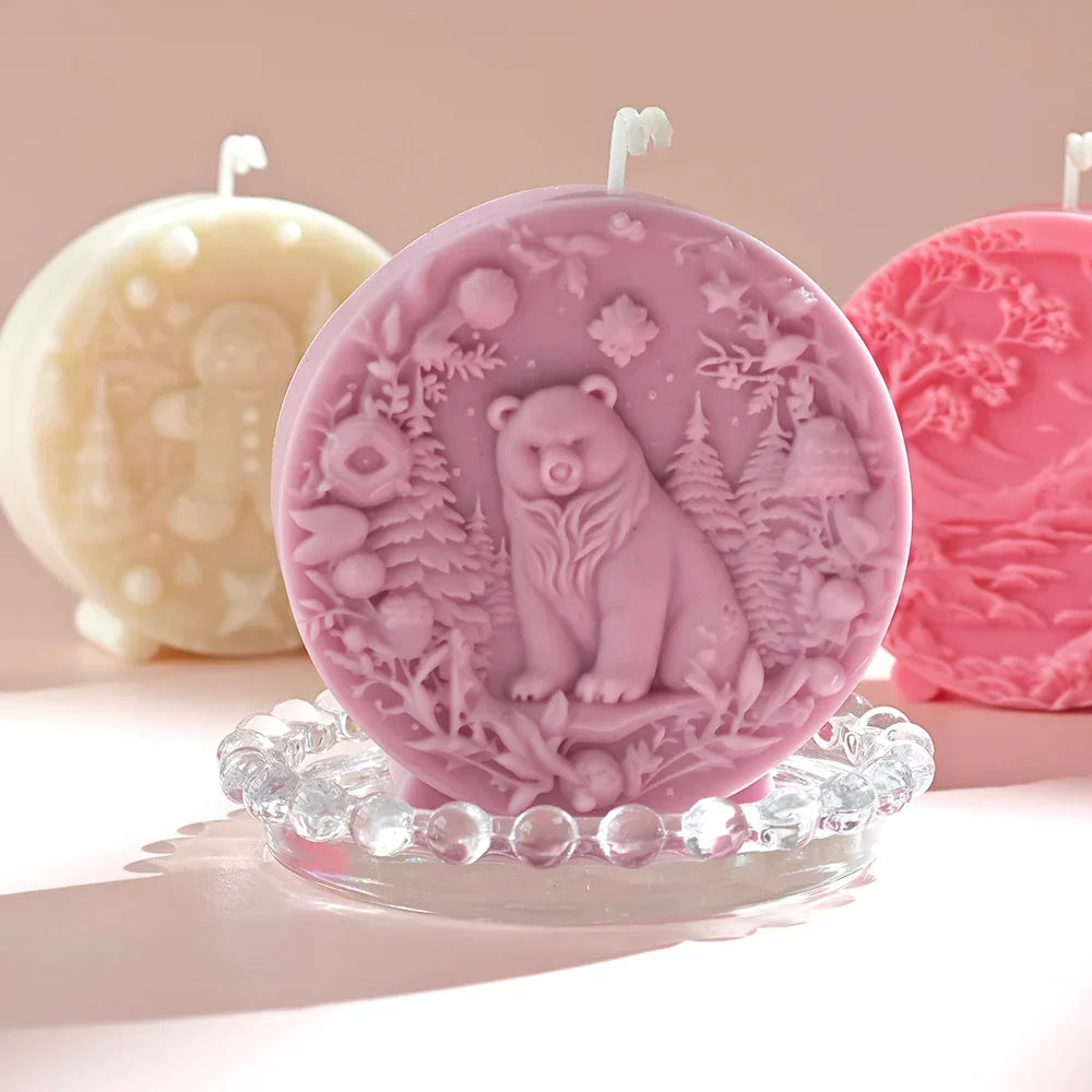 Winter Bear Gingerbread man Candle Mould