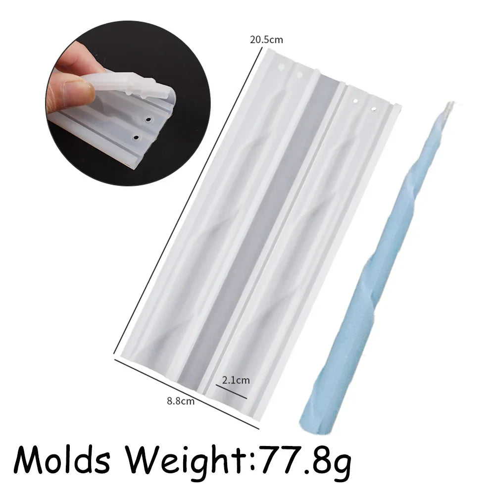 Spiral Twist Long Rod Candle Mould