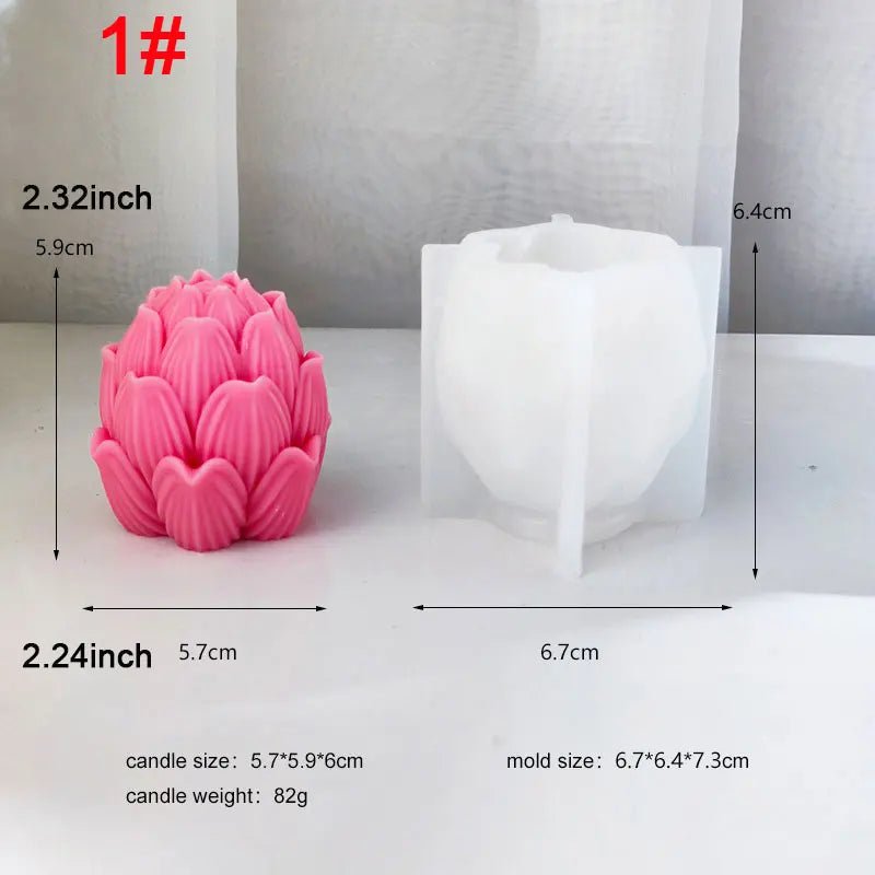 Buddhism Lotus Flower Candle Mould