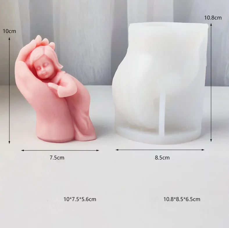 Baby in Mother's Hand Candle Mould