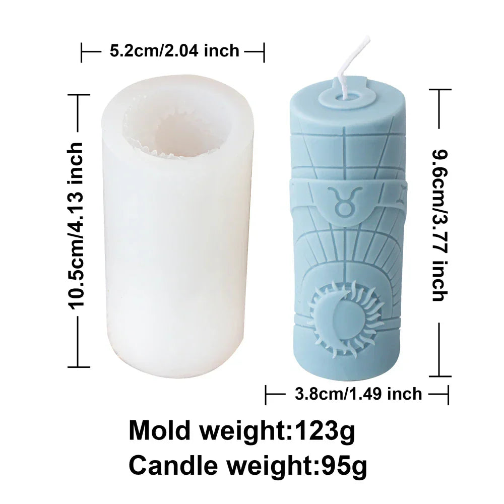 3D Constellation Pillar Candle Mould for Zodiac Designs
