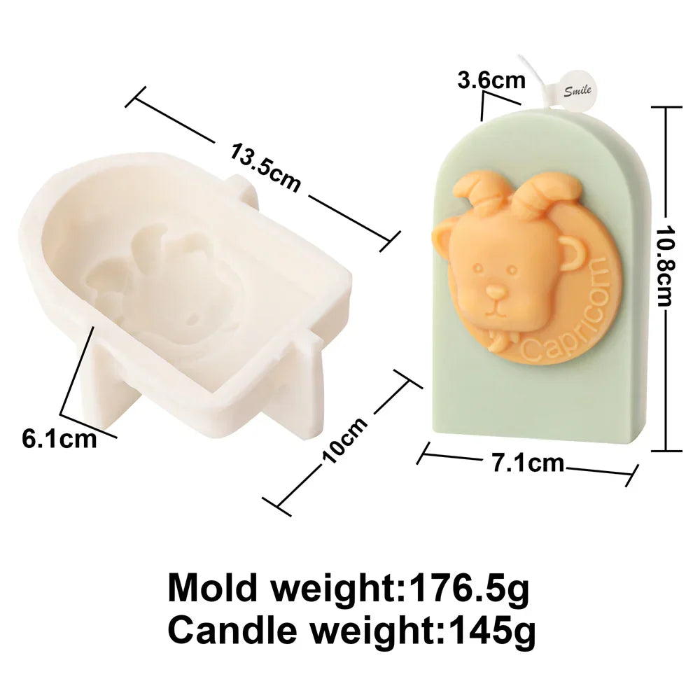 Astrology Art Craft DIY 12 Constellation Silicone Candle Moulds