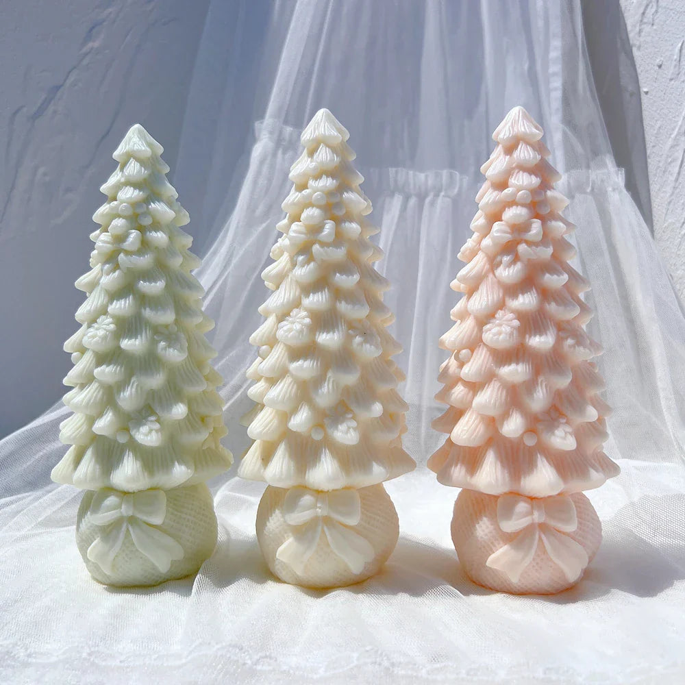 Bowknot Christmas Tree Silicone Candle Mould