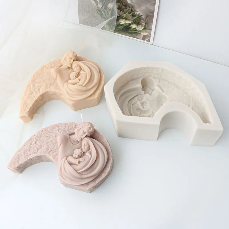 Jesus Family Statue Candle Silicone Mould