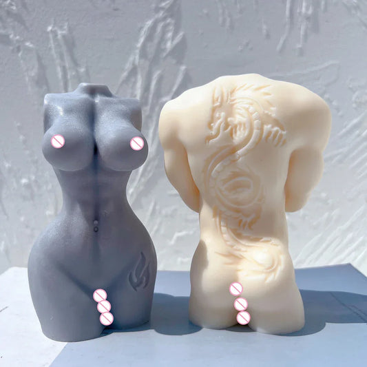 Dragon Tattoo Man Woman Body Candle Mould