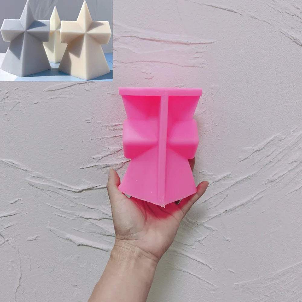 Geometric Cross Shaped Silicone Candle Mould
