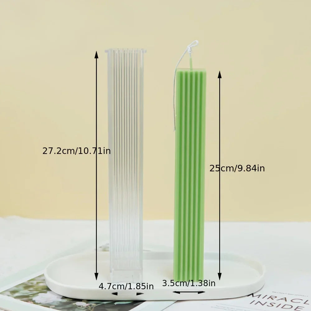 Ribbed Rectangular Pillar Candle Mould