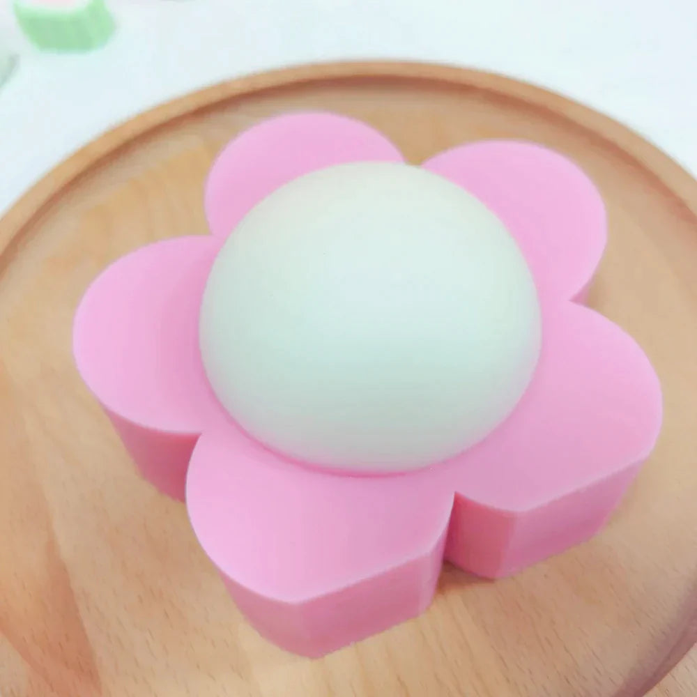 Pastel Flower Shaped Silicone Candles Mould