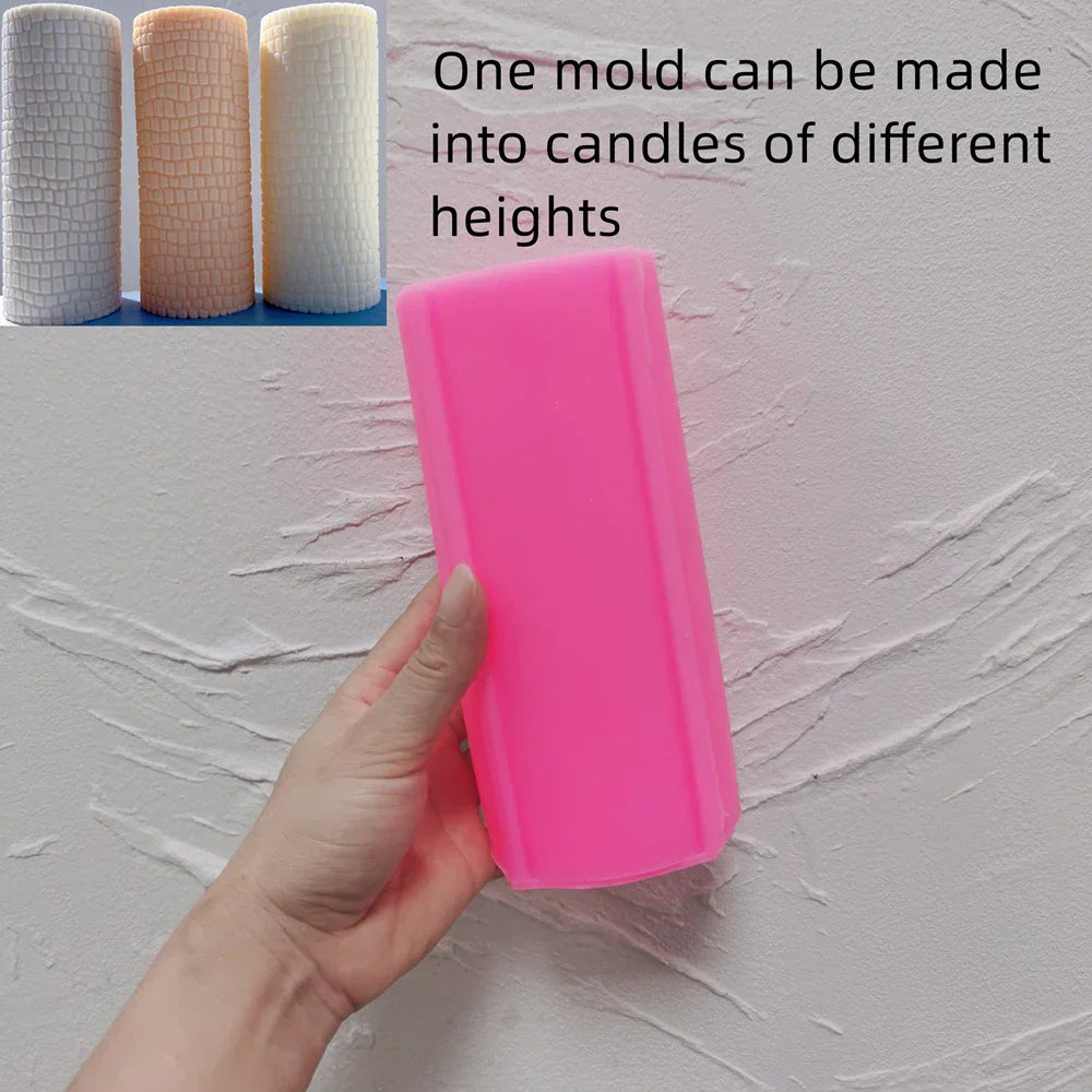 Paving Texture Pillar Candle Silicone Mould