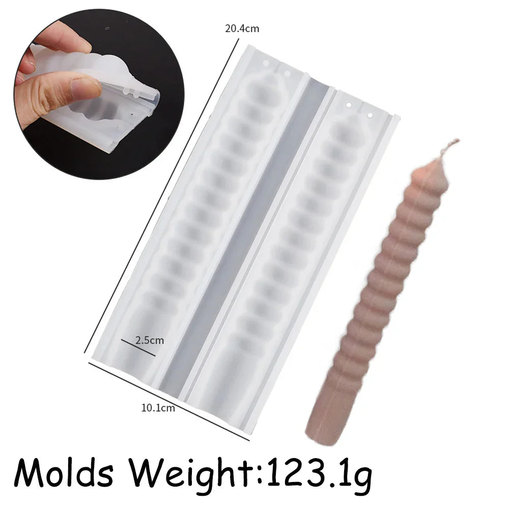 Spiral Twist Long Rod Candle Mould