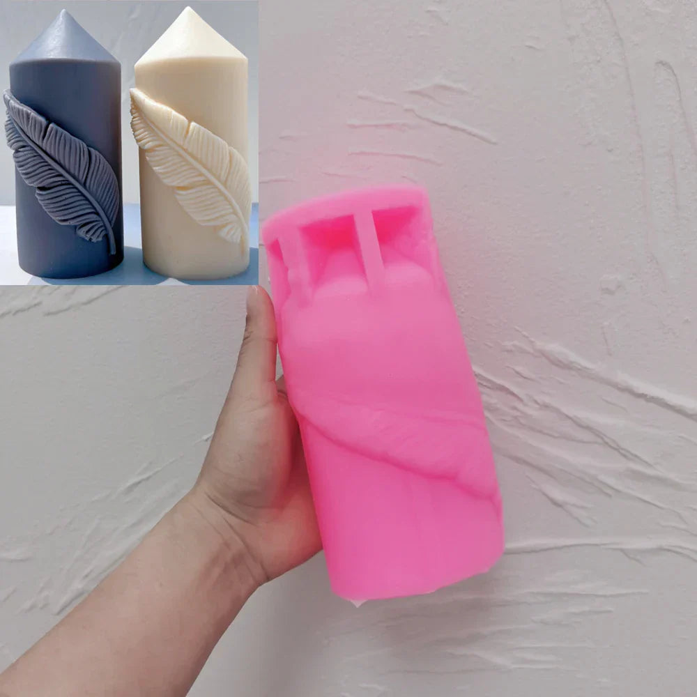 Feather Pillar Candle Silicone Moulds