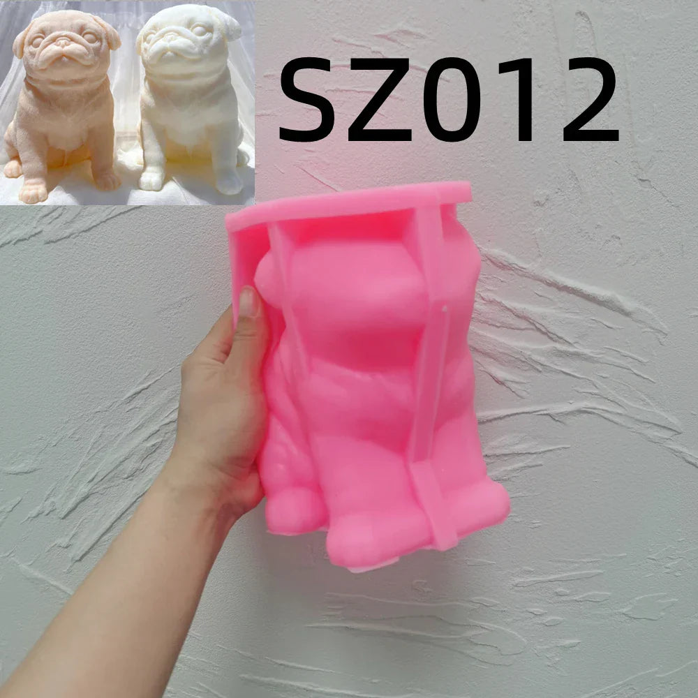 Sitting Pug Dog Candle Mould