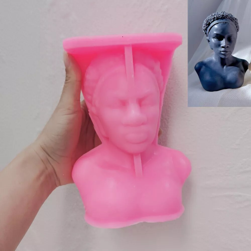 Afro Women Beautiful Goddess Candle Silicone Mould