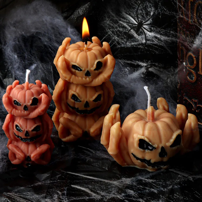 Halloween Devil Pumpkin Skull Candle Mould