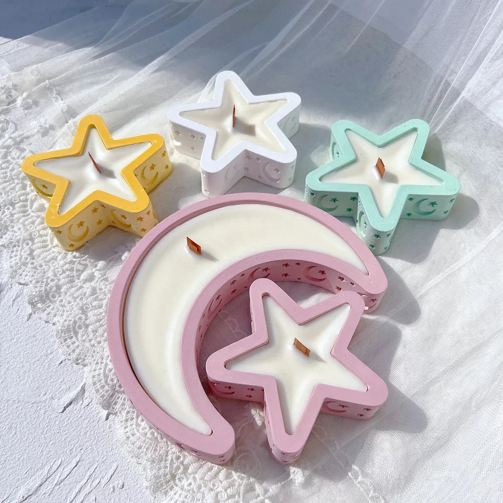 Eid Mubarak Candle Vessel Mould - Moon & Star