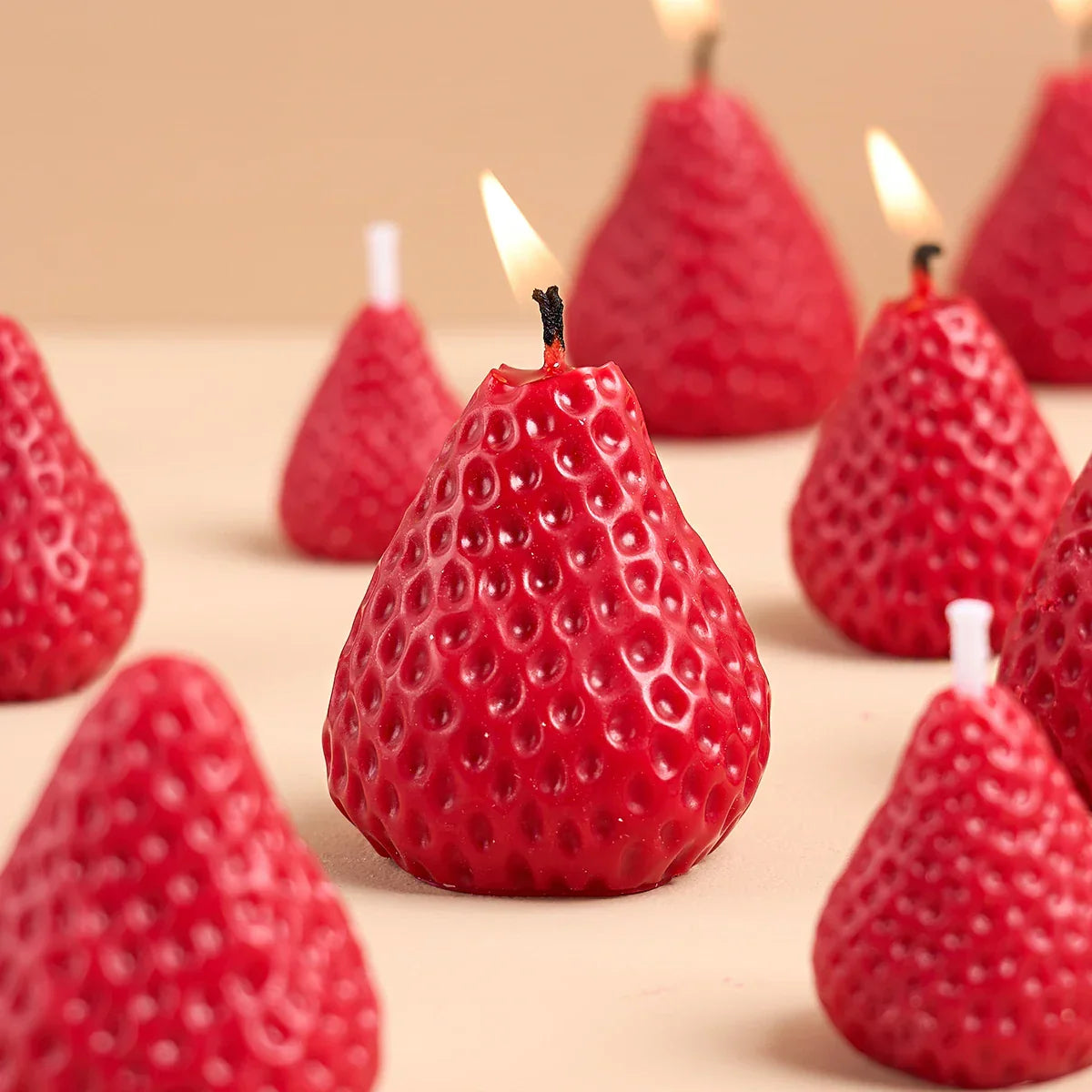 Strawberry Shaped Silicone Candle Mould 4PCS/1PC S/M/L
