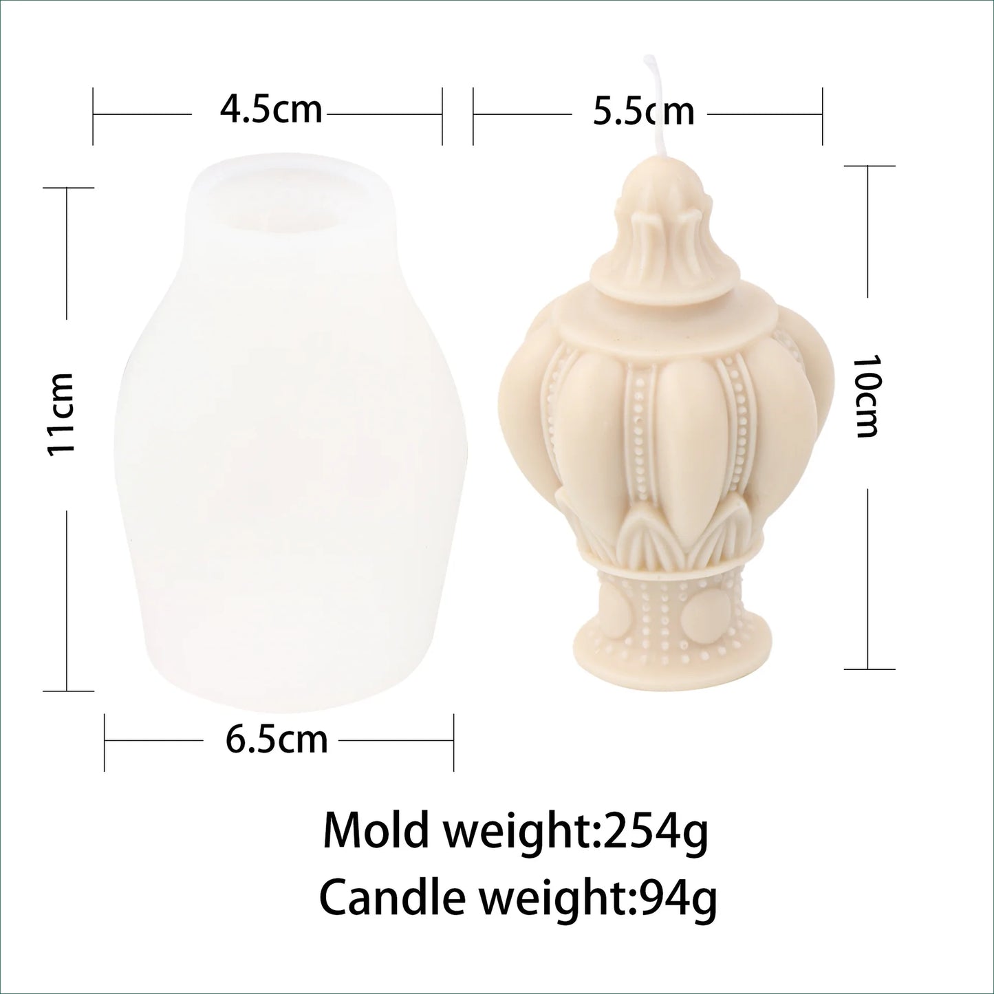 Ancient Greek Roman Column Candle Mould