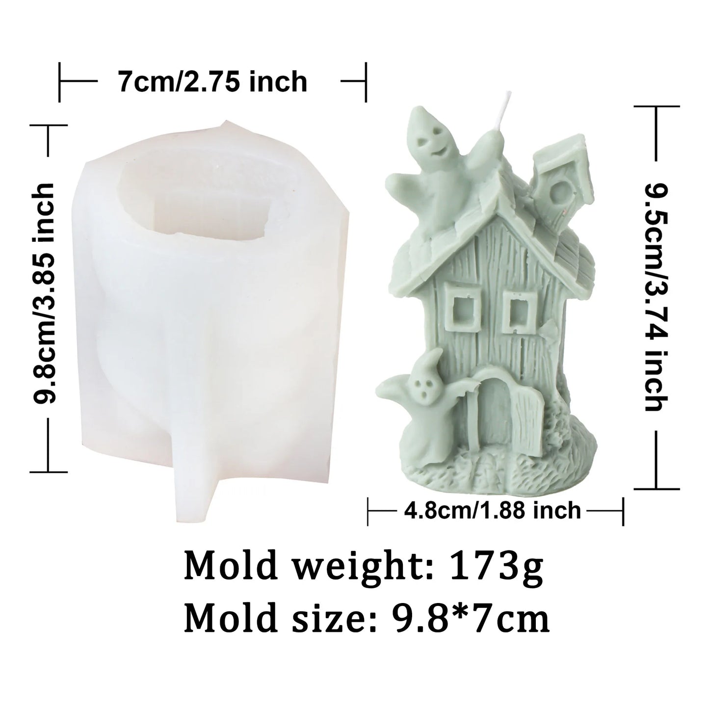 Halloween Spooky House Candle Silicone Moulds