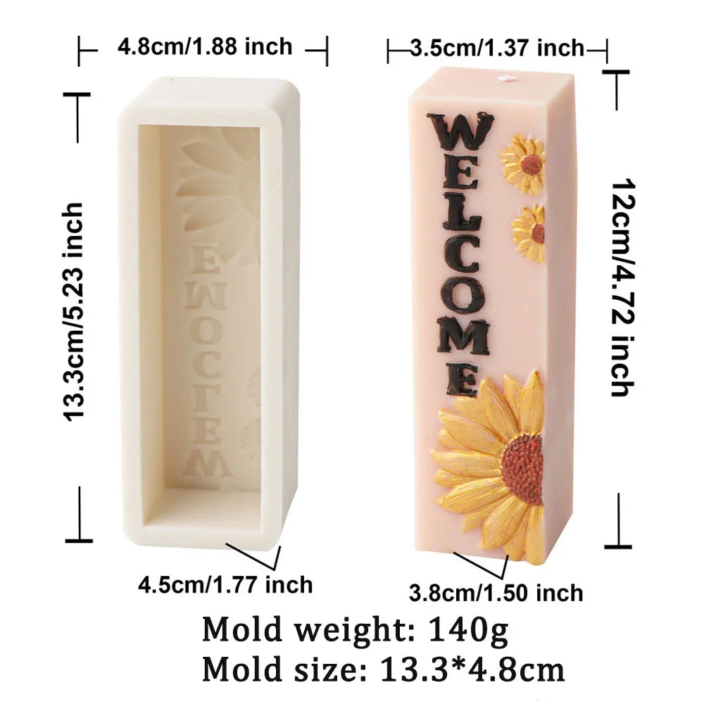 Sunflower Letters Slogan Candle Mould