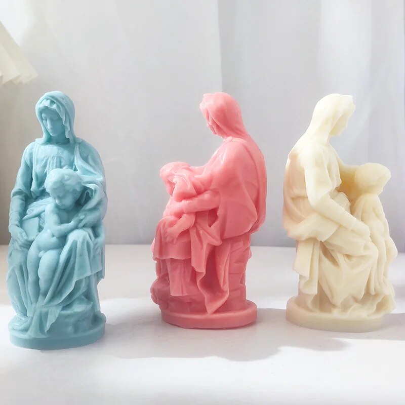 Virgin Mary Mother and Child Soy Wax Candle Mould