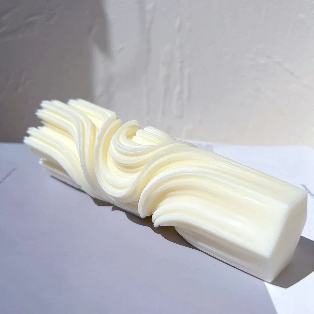 Wave Pillar Swirl Candle Silicone Mould