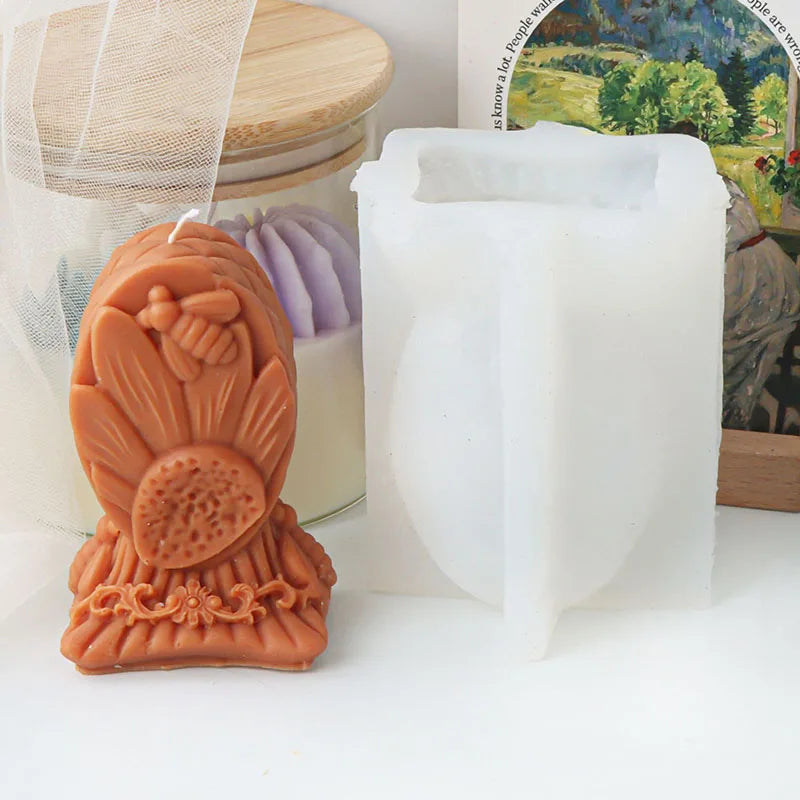 Flowers and Bees Candle Silicone Mould
