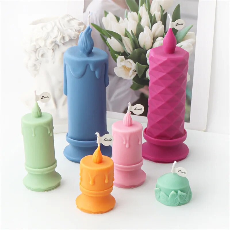 Burning Flame Long Rod Candle Mould