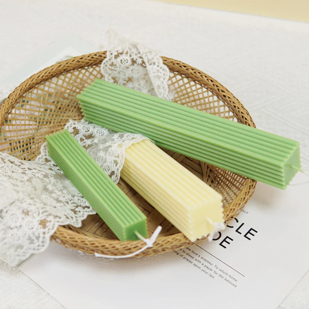 Ribbed Rectangular Pillar Candle Mould