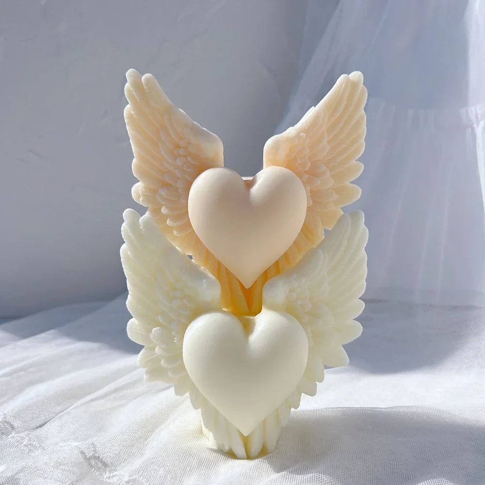 Angel Wing Heart Silicone Candle Mould