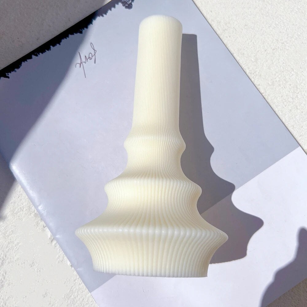 Abstract Cylindrical Striped Tall Pillar Candle Mould