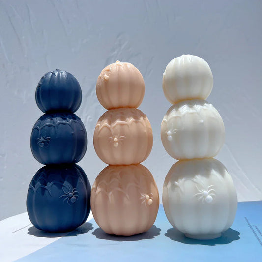 Halloween Spider Pumpkin Stack Candle Mould