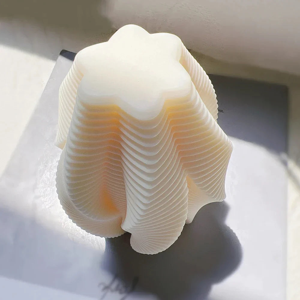 Ribbed Swirl Silicone Candle Mould