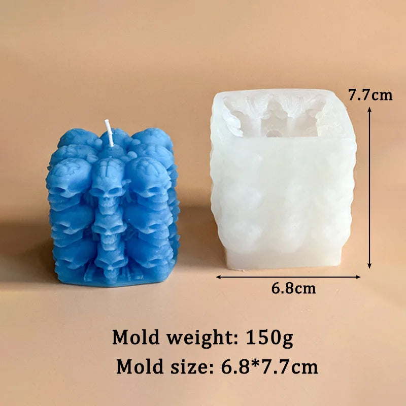 Skull Pumpkin Rubik's Cube Candle Mould