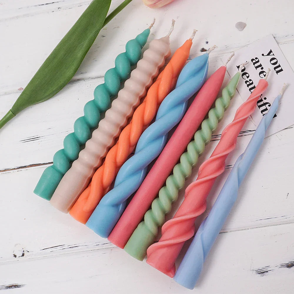 Spiral Twist Long Rod Candle Mould