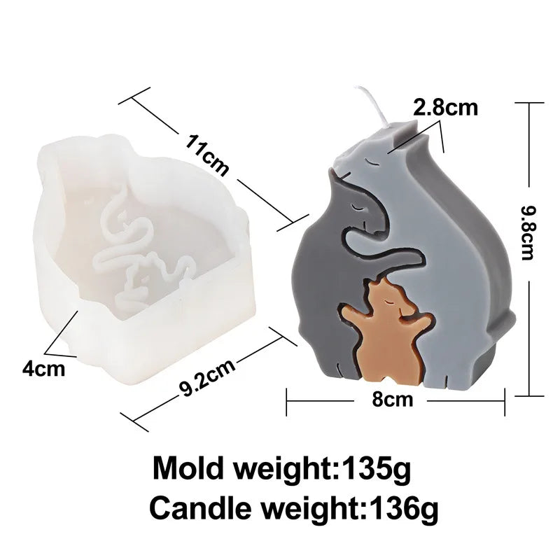 Mother's Day Cute Animals Series Candle Moulds