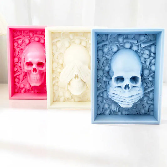 Trinity Skull Wisdom Candle Mould
