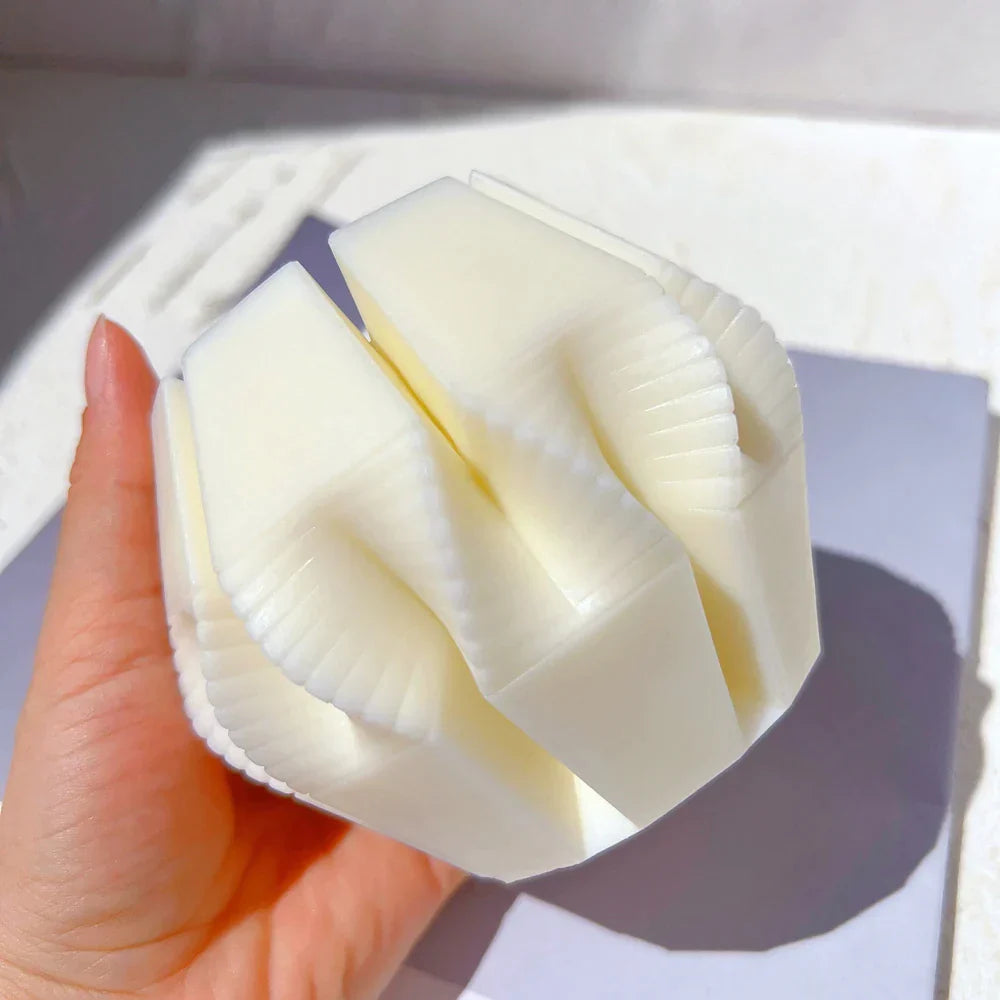 Geometric Wave Twirl Candle Silicone Mould