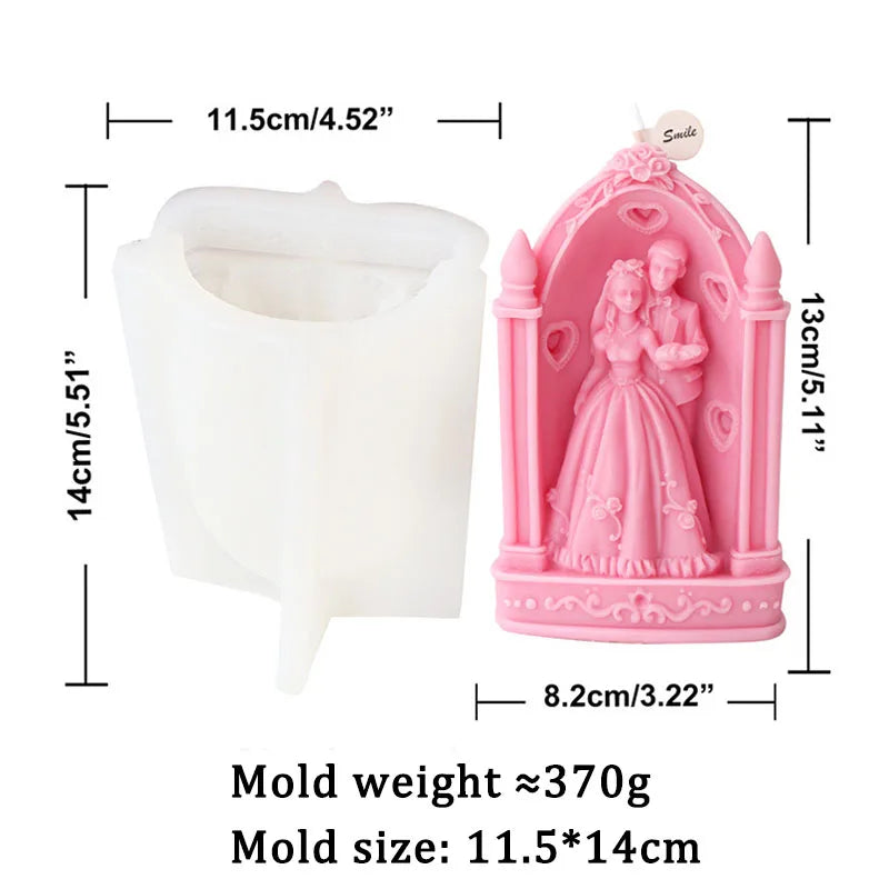 Bride and groom Wedding Ceremony Candle Mould Silicone