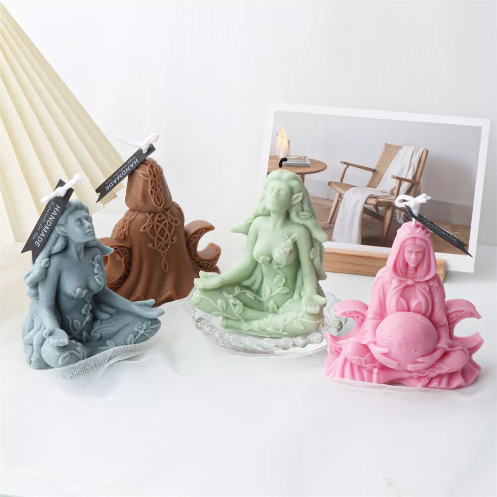 Triple Moon Goddess Cerridwen Candle Mould