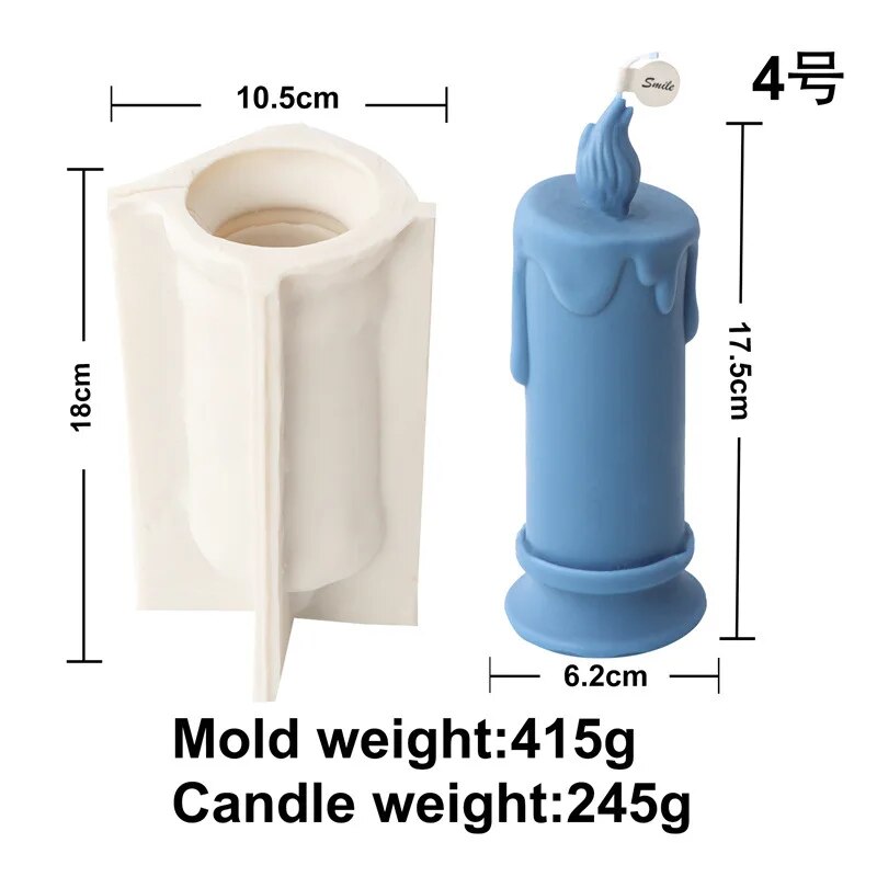 Burning Flame Long Rod Candle Mould