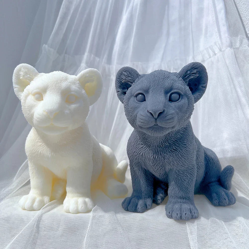 Sitting Lion Statue Candle Mould for Animal Lover Decor