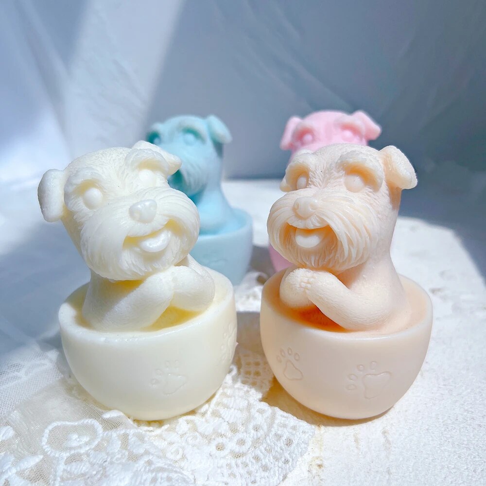 Cute Cup Dog Candle Silicone Mould