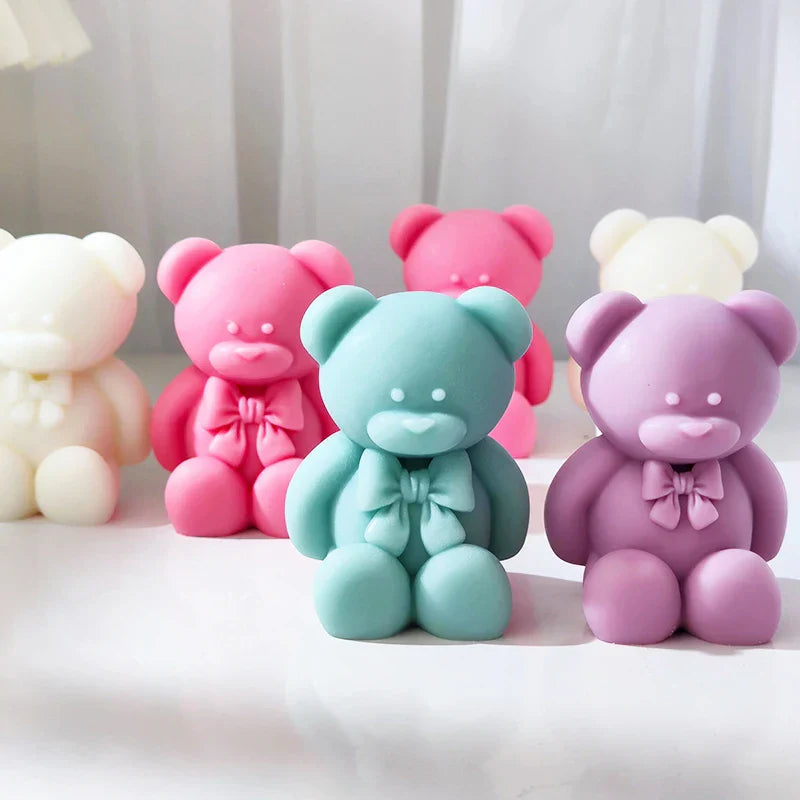 Bowtie Bear Silicone Candle Mould
